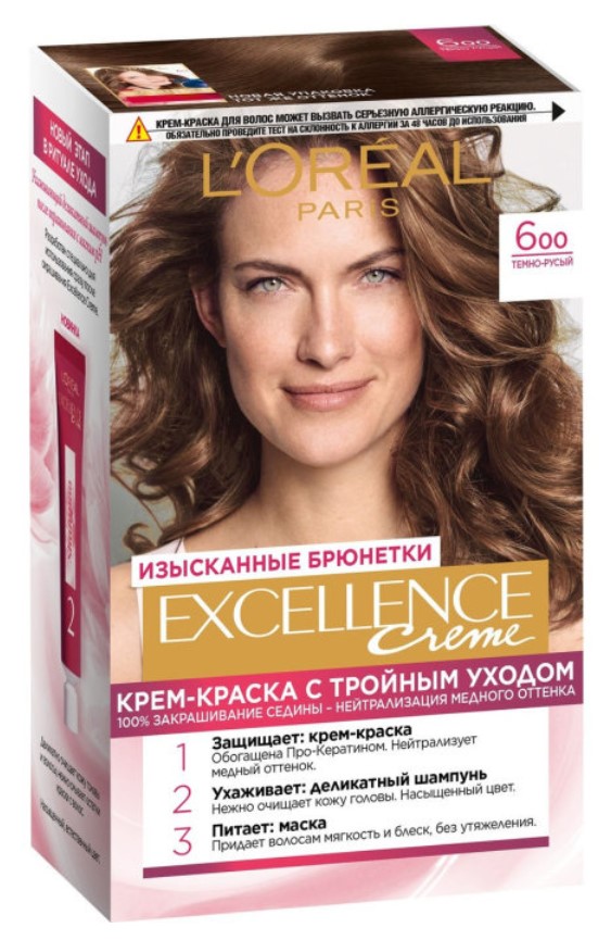 Краска для волос крем-краска с тройной защитой волос excellence creme