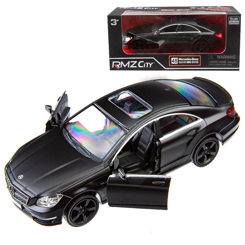 Машинка металлическая Uni-Fortune RMZ City 1:32 Mercedes Benz CLS 63 AMG,  инерционная, черный матовый цвет купить в интернет-магазине gipermix.ru